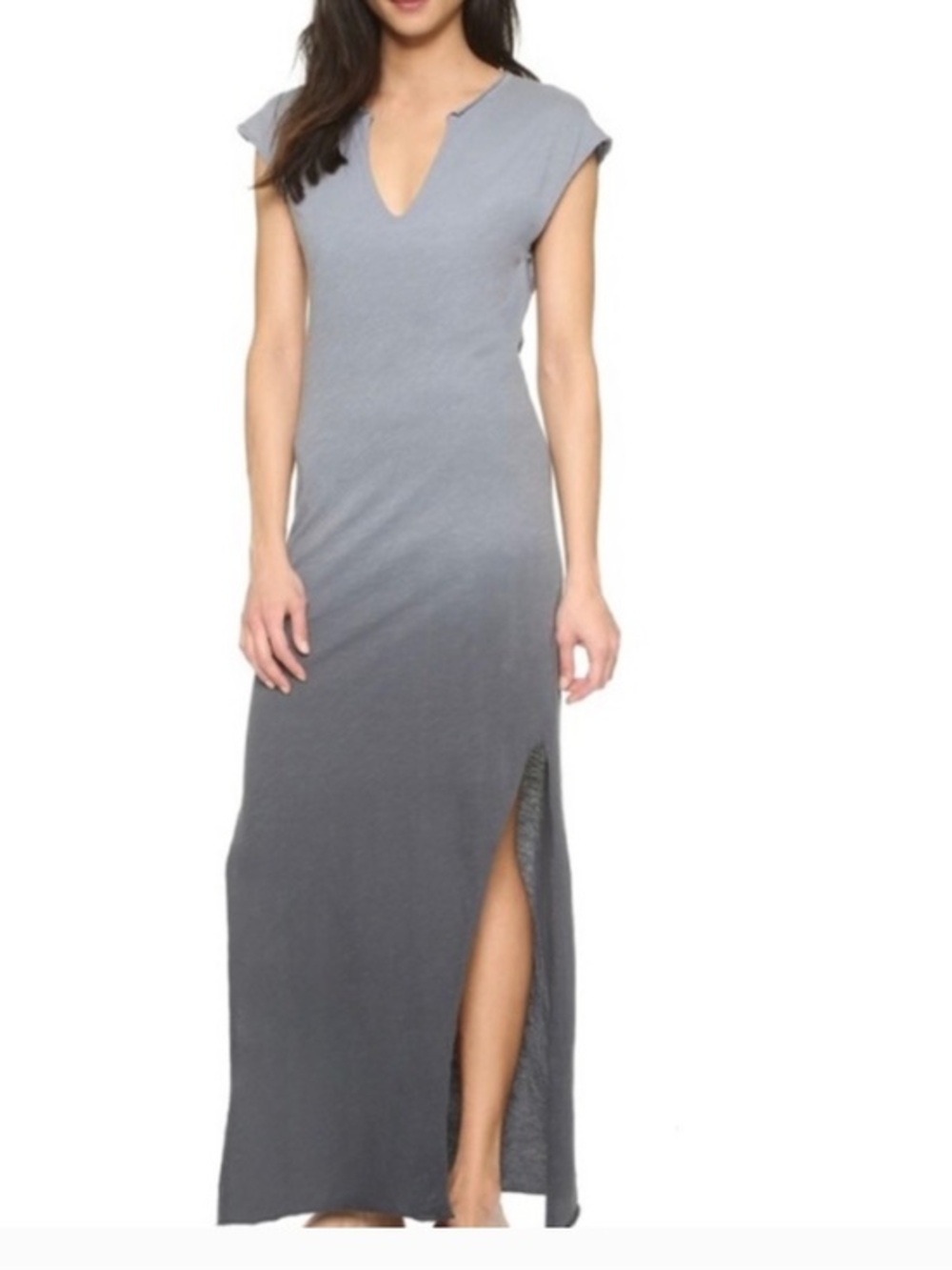 LNA Light to Dark Gray Ombré T-shirt Cotton Maxi Dress size Small